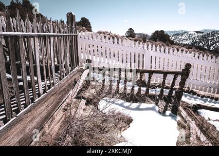 Historischer Silver Terrace Cemetery, Virginia City, Nevada, USA Stockfoto