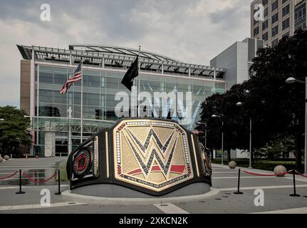 Stamford, CT – 23. Juni 2024: WWE World Wrestling Entertainment US-amerikanisches Fake Wrestling Promotion-Unternehmen in Stamford Connec Stockfoto