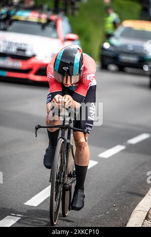 ARNAUD DE LIE von LOTTO DSTNY Radfahren in der Tour de France Stage 7 TT (Zeitfahren), zwischen Nuits-Saints-Georges und Gevrey-Chamertain, 24.05.07.24. Stockfoto