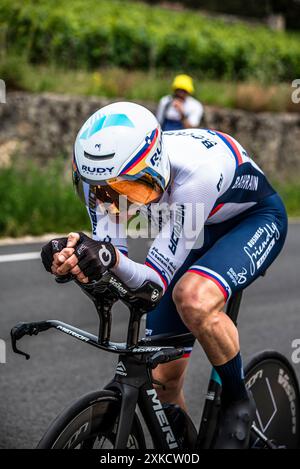 MATEJ MOHORIC von BAHRAIN SIEGREICHER Radsport in der Tour de France Stage 7 TT (Zeitfahren), zwischen Nuits-Saints-Georges und Gevrey-Chamertain, 24.07.05. Stockfoto