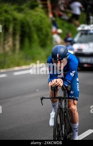 DAVID GAUDU von GROUPAMA-FDJ Cycling in der Tour de France Stage 7 TT (Zeitfahren), zwischen Nuits-Saints-Georges und Gevrey-Chamertain, 24.07.05. Stockfoto