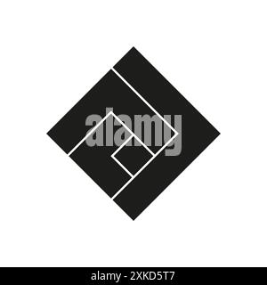 Abstraktes geometrisches Design. Ineinander greifende Quadrate. Schwarz-weiß. Vektorabbildung. Stock Vektor