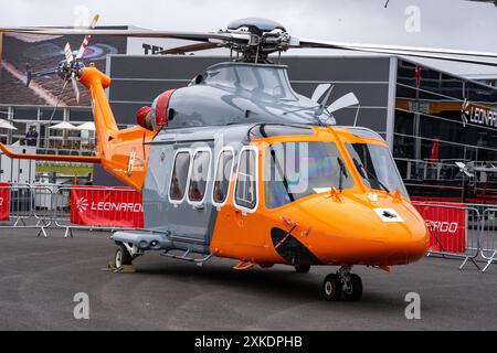 Farnborough, Hampshire - 22. Juli 2024: Farnborough International Airshow Monday Leonardo Helicopet Stockfoto