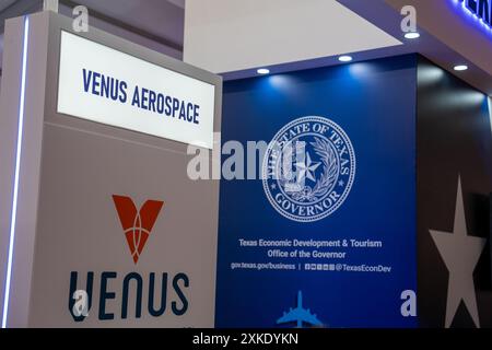 Farnborough, Hampshire - 22. Juli 2024: Farnborough International Airshow Monday Texas Pavillion Stockfoto