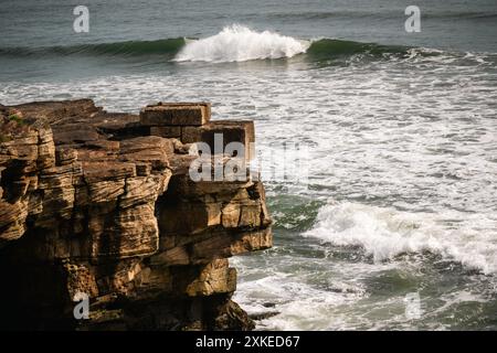 Bilder der Nordsee aus der Whitley Bay im Northumberland County, England. Stockfoto