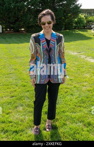 Elena Gibbs nimmt am 20. Juli 2024 an Maria & Ken Fishel's Polo Hamptons Summer Sips in Bridgehampton Teil. (Foto von David Warren /SIPA? USA) Credit: SIPA USA/Alamy Live News Stockfoto