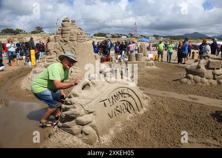 2024 Oregon Coast Annual Sand Castle Contest am Cannon Beach Stockfoto