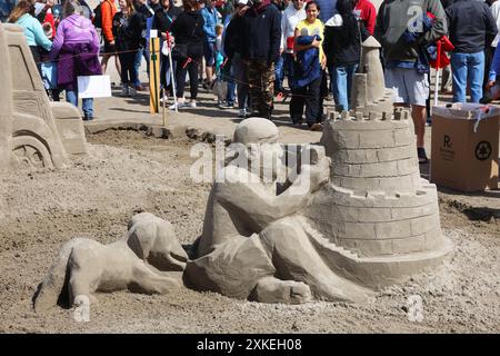 2024 Oregon Coast Annual Sand Castle Contest am Cannon Beach Stockfoto