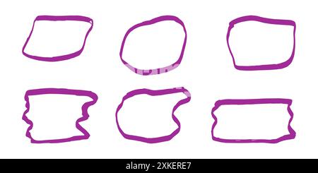 Textrahmen handgezeichnet Doodle dekorativ. Für Etiketten und Etiketten auf Behältern. Vektorillustrationssatz. Stock Vektor