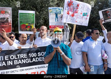 Rom, Italien. Juli 2024. Demonstration vor dem Hauptsitz des Außenministeriums in Rom, organisiert von Vertretern der bangladeschischen Gemeinschaft (Foto: Matteo Nardone/Pacific Press) Credit: Pacific Press Media Production Corp./Alamy Live News Stockfoto