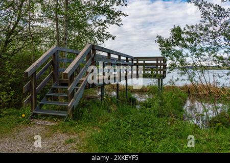 Schöne Wanderung entlang des Rottachsees mit Schluchtweg zur Burgkranzegg Ruine im Allgau Stockfoto