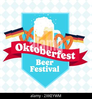 Flaches Design oktoberfest Bierfestival Illustration Stock Vektor