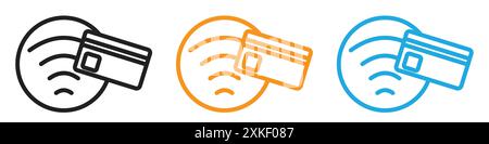 Symbol für kontaktlose Zahlung Vektor-Logo Set Collection oder Bundle Pack Group Stock Vektor