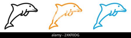Dolphin-Symbol-Vektor-Logo-Set-Sammlung oder Bündelpackung Stock Vektor