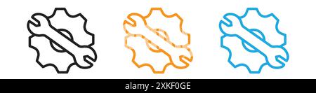 Easy Installation Symbol Vector Logo Set Sammlung oder Bündelpackung Stock Vektor