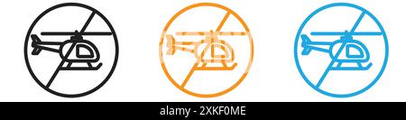 Verbotene Copter-Symbol-Vektor-Logo-Set-Sammlung oder Bündelpackung Stock Vektor