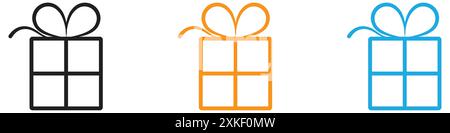 Geschenksymbol Vektor-Logo-Set-Kollektion oder Bündelpackung Stock Vektor