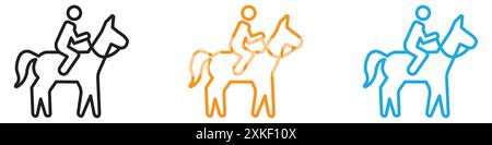 Horse Ride Icon Vektor-Logo-Set-Kollektion oder Paket-Gruppe Stock Vektor