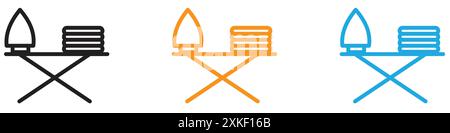 Bügeltisch Symbol Vektor-Logo Set Sammlung oder Bündelpackung Stock Vektor