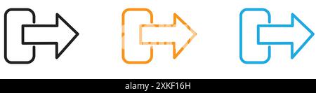 Abmeldesymbol Vektor-Logo Set Collection oder Bundle Pack Group Stock Vektor