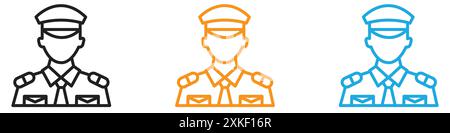 Männlicher Chief Officer Icon Vektor Logo Set Kollektion oder Bündel Pack Gruppe Stock Vektor