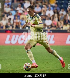 CHESTER, PA, USA - 6. JULI 2024: MLS-Spiel zwischen Philadelphia Union und New York Red Bulls im Subaru Park. Stockfoto
