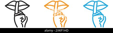 Bitte machen Sie eine ganz pssst-Symbol-Vektor-Logo-Set-Sammlung oder Bündelpackungsgruppe Stock Vektor