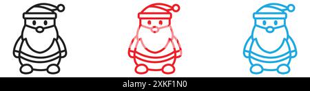 Santa Claus Icon Vektor Logo Set Kollektion oder Paket Gruppe Stock Vektor