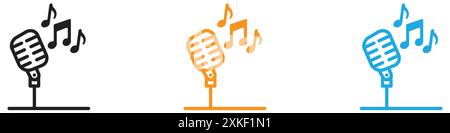 Sing-Symbol-Vektor-Logo-Set-Sammlung oder Bundle-Pack-Gruppe Stock Vektor