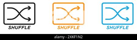 Shuffle-Symbol Vektor-Logo-Set-Kollektion oder Bundle-Pack-Gruppe Stock Vektor