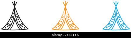 Tipi-Symbol Vektor-Logo-Set-Kollektion oder Bundle Pack-Gruppe Stock Vektor