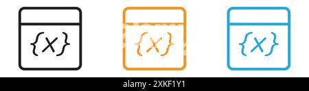 Variablensymbol Symbol Vektor Logo Set Collection oder Bundle Pack Group Stock Vektor