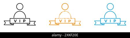vip-Personensymbol Vektor-Logo-Set-Sammlung oder Bundle-Pack-Gruppe Stock Vektor
