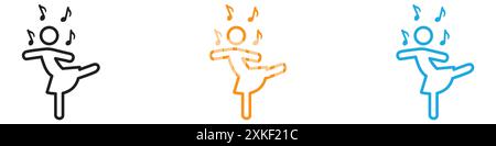 Frau Dancing Icon Vektor Logo Set Kollektion oder Bundle Pack Gruppe Stock Vektor