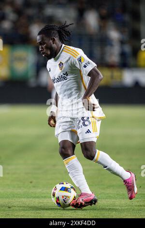 Los Angeles Galaxy Stürmer Joseph Paintsil (28) während eines MLS-Spiels gegen die Portland Timbers am Samstag, den 20. Juli 2024, bei der Dignity Health Sports Stockfoto