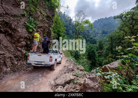 Feldweg, Visis Cabá Biosphärenreservat, Reina Zone, Quiche, Guatemala, Zentralamerika. Stockfoto