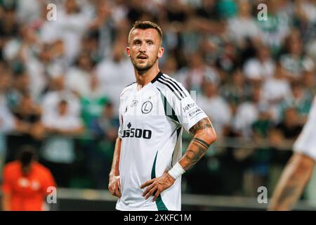 Warschau, Polen. Juli 2024. Tomas Pekhart (Legia) wurde während des PKO BP Ekstraklasa Spiels zwischen den Teams von Legia Warszawa und Zaglebie Lubin im Stadion Miejski Legii Warszawa gesehen. Endpunktzahl 2:0 Credit: SOPA Images Limited/Alamy Live News Stockfoto