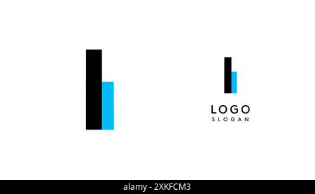 Bauhaus Flat Unique Letter I, farbiges Logo für Unternehmen, Tech Apps, Architekturmarken. Minimales modulares geometrisches Design, einfaches, modernes Branding Stock Vektor