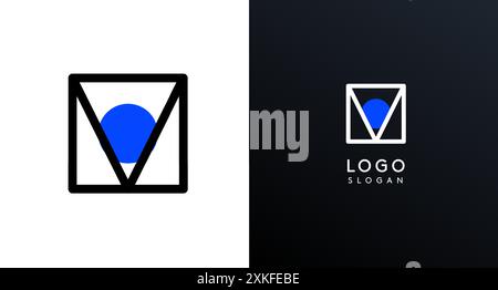 Letter M modernes Logo mit geometrischen Formen, Kreisen und Linien. Abstraktes minimalistisches Logo für japanisches Restaurant-Branding, Tech-Unternehmen Stock Vektor