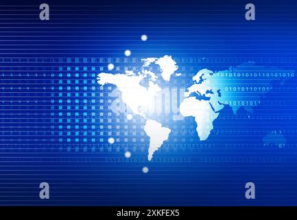 Globales Kommunikationsnetzwerk. Digitale Illustration Stockfoto