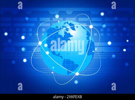 Globales Kommunikationsnetzwerk. 3D-Abbildung Stockfoto