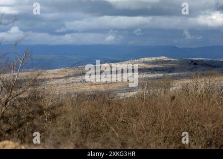 Farleton fiel von den Hängen des Hutton Roof Crag bei Burton in Kendal Westmorland und Furness oder Cumbria England Stockfoto