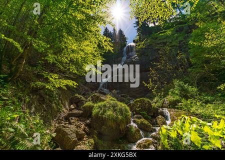Bergtour über die Brunnenauscharte zum Hochgrat auf der Nagelfluhkette im Allgau Stockfoto