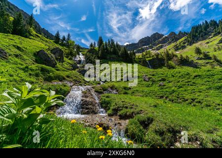 Bergtour über die Brunnenauscharte zum Hochgrat auf der Nagelfluhkette im Allgau Stockfoto