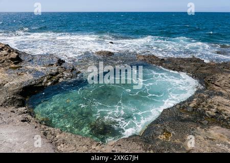 Naturschwimmbad Charco Holandes, Kanarische Inseln, Gran Canaria, Arguineguin, San Bartolome de Tirajana Stockfoto