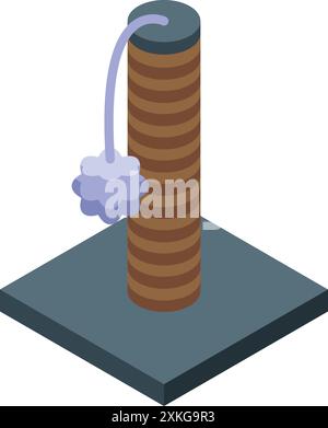 Dieser Kratzbaum für Katzen ist perfekt, um Ihre Katze zu unterhalten und ihre Krallen von Ihren Möbeln fernzuhalten Stock Vektor