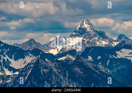 Bergtour über die Brunnenauscharte zum Hochgrat auf der Nagelfluhkette im Allgau Stockfoto