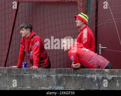 Falkirk, Schottland, Großbritannien. 21. Juli 2024: Die jährlichen Spiele des Jungen- und Mädchenclubs im Ochilview Park in Stenhousemuir. Stockfoto