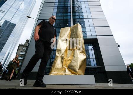 City of London, Großbritannien. Juli 2024. Skulptur in der Stadt, Tempel: Richard Mackness. Quelle: Matthew Chattle/Alamy Live News Stockfoto