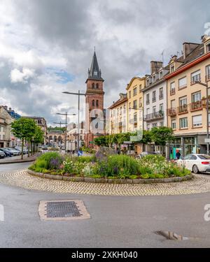Eindruck von Saint-die-des-Vosges, einer Gemeinde im Departement Vogesen, Grand Est, Nordostfrankreich Stockfoto